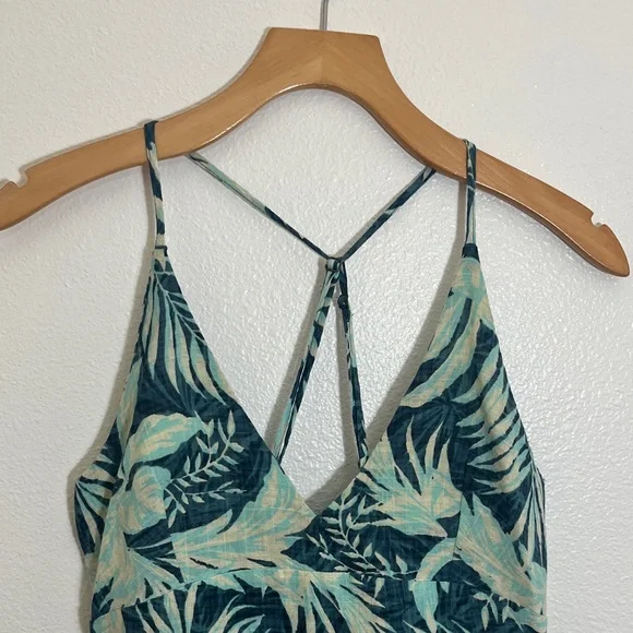 Rip Curl Tropical Leaf Print Spaghetti Strap Mini Dress - Picture 2 of 9